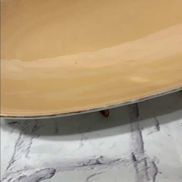 PM Bavaria Vintage Iridescent Peach Oval Low Bowl - Picture 3 of 8